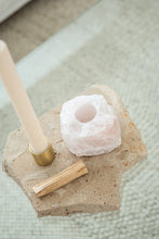 Load image into Gallery viewer, Rose Quartz Tealight Candle Holder - Little Quartz Co Crystals
