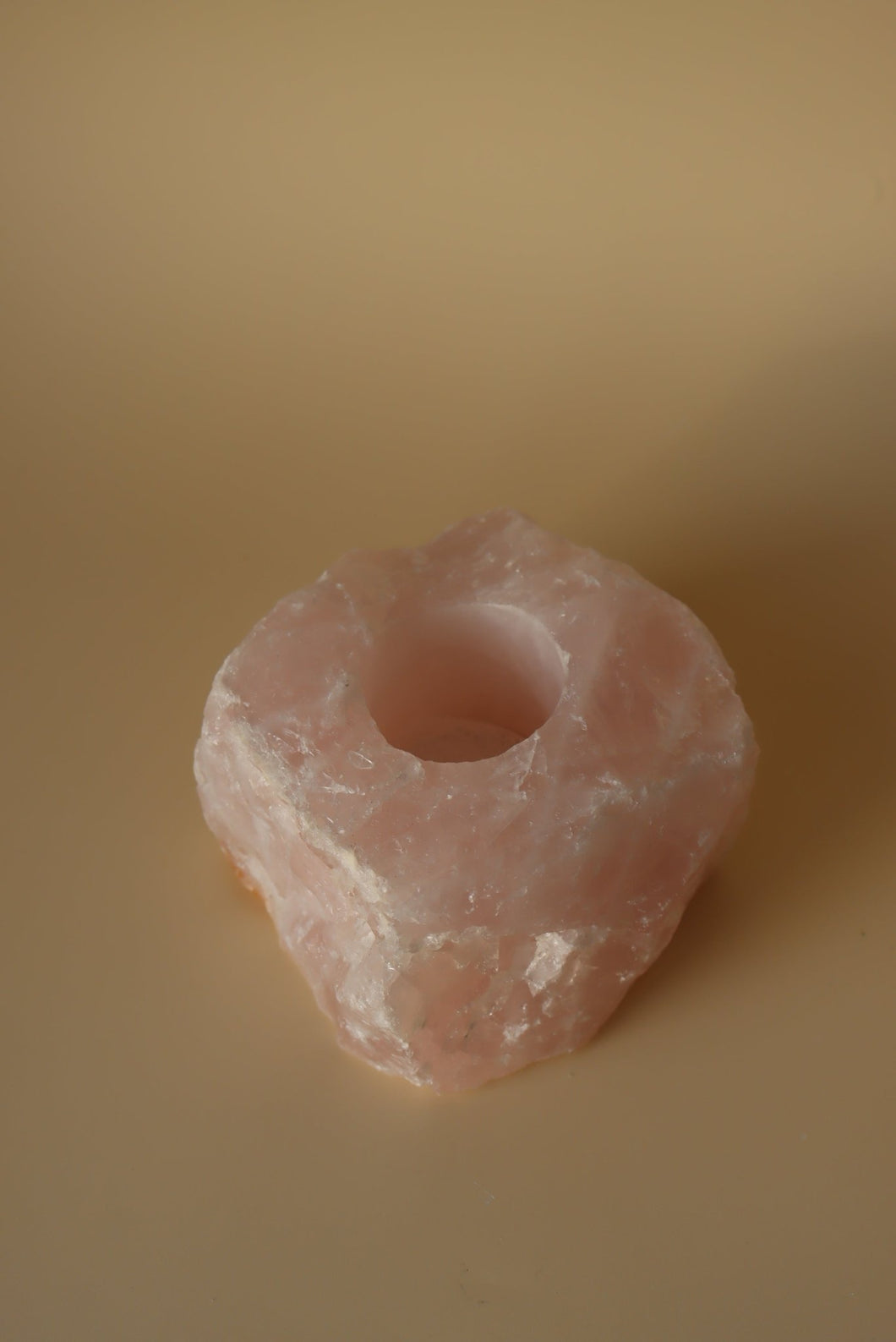 Rose Quartz Tealight Candle Holder - Little Quartz Co Crystals